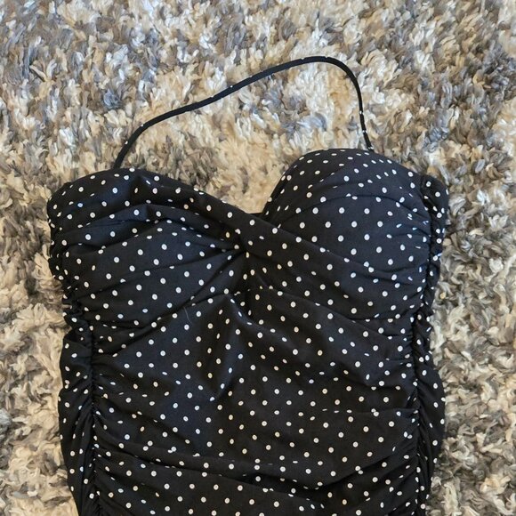 Jantzen Polka Dot Halter One-Piece Swimsuit - Pin-Up Style - Size 14 - Picture 4 of 5